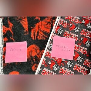 Rare The Walking Dead Fleece And Cotton Fabric Lot